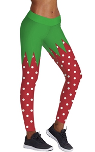 SZ60083 Womens Christmas Festive Graphic Printed Thick Stretchy Leggings Pants